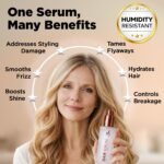 HerStyler Argan Oil Hair Serum - for Frizz, Straightening, Styling & Shine | Hair Repair Serum for Frizzy & Damaged Hair - Lightweight - Hydrating - Fast Absorbing - For Thicker, Fuller Hair - 1 Pack - Image 6