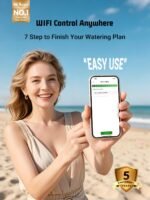 Outdoor Smart Sprinklers Controller 2.4GHz WiFi, Irrigation Controller Easy Use App Enabled, 6 Zones + 16 Plans, Save Water Auto Skip Rain, Freeze & Wind, 10 Minutes Install - Image 3
