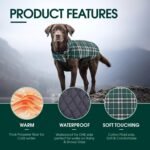 Kuoser Waterproof Dog Coat, Reversible Dog Jacket for Large Dogs, Green L | Adjustable Durable Doggie Winter Coat for Groowing Puppies Warm Puppy Cold Weather Apparel - Image 4