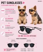G014-P Dog Pet Costume Retro Panto Sunglasses Small Breed up to 15 lbs (S, up to 15 lbs, Panto Black) - Image 5