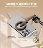 TONEOF 68" Magnetic Aluminum Phone Tripod Selfie Stick for iPhone & Android | Rechargeable Remote,360° Rotatable Foldable Cell Phone Stand Holder with Metal Ring,Travel Tripod for Magsafe (Black) - Image 5