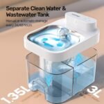 2026 Latest Cat Water Fountain, No Filter Cotton, App Monitoring Wastewater Separation Wireless Pet Fountain, 5000mAh Battery & Plug-in, 3L/101oz Water Dispenser for Cats Indoor, 2.4G Wi-Fi - Image 3