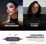 NEEWER Basics 10" Selfie Ring Light with Tripod Stand/2 Phone Holders Compatible with iPhone/QR Plate, Dimmable LED Ringlight Lighting for YouTube TikTok Vlog Video Recording Makeup Streaming, RP10-H - Image 4