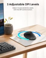 Anker 2.4G Wireless Ergonomic Mouse, Right Hand Vertical Mouse USB Receiver | Multi-Device Connectivity, 800/1200/1600 DPI, Wireless Mouse for Laptop, Desktop, PC, 5 Buttons, Black (Batteries Required) - Image 5
