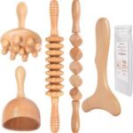 Komogir Wood Therapy Massage Tools 5-in-1 Lymphatic Drainage Massager Maderoterapia Kit Wooden Massager Body Sculpting Tools for Muscle Pain Relief, Anti-Cellulite, Body Contouring and Shaping - Image 2
