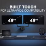 VIVO Premium Dual Monitor Arm Wall Mount, Fits Ultrawide Screens up to 45 inch, 44 lbs per Arm, Counterbalance Articulating, Heavy Duty Double Monitor Wall Mount, Max VESA 100x100, Black, MOUNT-V202V - Image 6