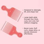 ​Diane 6-Inch Lift Comb for Detangling, Styling, and Adding Volume, Wide-Tooth Comb for All Hair Types, Hair Pick for Women, Wide Tooth Comb for Curls, Parting and Teasing - Image 3