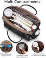 Bagstellar Teacher Tote Bag for Women, 15.6" Laptop Work Tote Computer Bag | Quilted Bible Nurse Bag with 40oz Cup Holder, Insulated Pocket & Strap, Large Laptop Briefcase for School Travel Office Gifts - Image 4