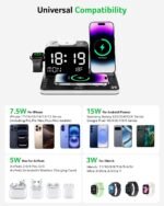 Acer Gadget 7-in-1 Wireless Charging Station Charger Stand for Multiple Devices for Apple - iPhone 17 16 15 14 13 12 Pro Max Apple Watch Airpods, Wireless iPhone Charger Station with Bluetooth TimeSyn - Image 4