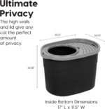 IRIS USA Large Top Entry Cat Litter Box, Hooded Privacy, Black/Gray | Multi-Cat Households, Protected Interior, Enclosed Top Access, Dog Proof Pan, Reduced Tracking, Odor Trapping - Image 9