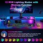 Wireless Charging RGB Gaming Mouse Pad with Foldable Phone Holder, Black | Charging Desk Mat, Large Desk Mat with Waterproof Surface, Ultra-Smooth Surface and Non-Slip Base for Gaming & Office - Image 5