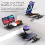 3 in 1 Wireless Charging Station for Apple Devices with MagSafe | For iPhone 17/Air/16/15/14/13/12, AirPods & Apple Watch, Foldable Portable Aluminum Charging Stand, Adapter Included - Image 6