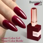 Double Rhythm 15ML Gel Nail Polish Pure Sheer Same Color Same Bottle Soak Off Gel Polish Art Manicure Salon DIY at Home for Women (Burgundy-A1129) - Image 4