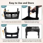 UPSKY 2-in-1 Elevated Dog Bowls Set with 4 Height Adjustable Stand, Balck | No Spill Water Bowl, Slow Food Bowl, No-Splash, Anti-Slip, Dishwasher Safe, Folding Design, Suitable for Small Medium Dogs - Image 7