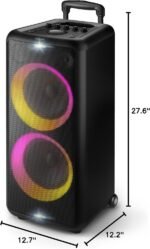 Philips X5206 Bluetooth Party Speaker - 14 Hours Play Time, Deep Bass, Party Lights, Karaoke Effects, Mic & Guitar Input, 80W Max Power, Black - Image 11
