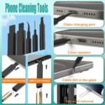 VICHYIE 32 in 1 Multi-Function Cleaning Kit for Electronic Devices (Black) | Phone Cleaning Tool, PC Keyboard Cleaner Kit with Brush, Multipurpose Cleaning Set for Earbuds, Cellphone, Computer, Cameras - Image 3