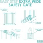 Regalo Safety 29"-49" Extra Wide Baby Gate, Bottom of Stairs & Doorways | Pressure Mounted with Door, For Babies, Toddlers & Pets, White, Tested & Trusted for 30 Years - Image 7