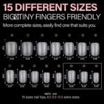 AILLSA Extra Short Square Nail Tips Gel Nails Tips Acrylic Press On | Squoval Nail Tip 240 PCS False Full Cover Matte Nails Tip Kit 15 Sizes with Storage Box for Manicure - Image 9