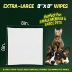 Pet Wipes for Dogs and Cats – 400 Count (8x8in) Hypoallergenic, Deodorizing Dog Wipes for Paws, Ears and Butt | XL with Aloe & Coconut Oil, Lavender Scented | Includes 4 Grooming Glove Wipes - Image 7