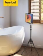 Lamicall Tablet Floor Tripod Stand 64.9" Fast Adjustable Height iPad Holder | Tablet Mount with Bluetooth Remote, 64.9" Fast Height Adjust, Watching for 4.7-13" iPad Pro Mini Air Kindle iPhone Fire Tabs - Image 8