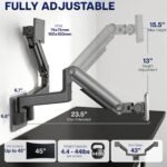 VIVO Premium Dual Monitor Arm Wall Mount, Fits Ultrawide Screens up to 45 inch, 44 lbs per Arm, Counterbalance Articulating, Heavy Duty Double Monitor Wall Mount, Max VESA 100x100, Black, MOUNT-V202V - Image 4