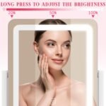 ROLOVE Vanity Mirror with Lights, 12.6"x15" LED Makeup Mirror with Lights, Smart Touch Control 3 Color Dimmable, Lighted Desk Mirror for Bedroom, Light Up Mirror - Image 5