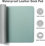Aothia Leather Desk Pad Protector, Mouse Pad, Office Desk Mat, Non-Slip PU Leather Desk Blotter, Laptop Desk Pad, Waterproof Desk Writing Pad for Office and Home (Light Blue,31.5" x 15.7") - Image 7