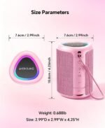 Portable Bluetooth Speaker Beach Essentials: Powerful Crystal Clear Sound/Dynamic Light/IPX5 Waterproof/All Day Playtime/Wireless BT 5.3/TWS Paring, Dad Gifts, Outdoor|Travel|Camping|Pool Accessories | Powerful HD Sound,Dynamic Light,All Day Playtime,Wireless BT 5.3,TWS Pairing,Travel|Camping|Pool Accessorie,School Supplies - Image 10