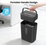 12-Sheet Cross Cut Paper Shredder, 5.55 Gallon Heavy Duty Shredder for Home Office, P-4 High Security Shredders for Paper/Credit Card/Mail/Staples/Clips, Portable Handle Design - Image 7