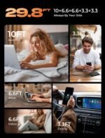 LISEN USB C to USB C Cable, 5-Pack [3.3/3.3/6.6/6.6/10FT] 60W Fast Charging | for iPhone 17/16/15 Series, iPad, Galaxy S26/S25/S24, 5 Pack Gifts for Home, Office, Bed, Car and Travel Charger Cord, Black - Image 5