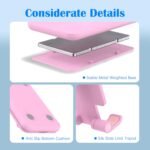 Cell Phone Stand, Adjustable Angle and Height Cell Phone Holder for Desk, Foldable and Portable, Anti-Slip Silicone Pad, Compatible with All Mobile Phones and 4-8 Inch Devices, Pink - Image 9