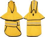 HDE Dog Raincoat Jacket Reflective Adjustable Hooded Pet Poncho Rain Coat with Leash Hole for Small to X-Large Dogs Yellow - XL - Image 4
