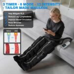 Leg Compression Massager for Circulation and Pain Relief, Full Leg 5-Zone Compression Boots with 10 Air Chambers, 12 Levels, Foot and Leg Massager for Muscle Recovery for Athletes, Black - Image 5