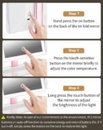 BERTHALESS Makeup Mirror Vanity Mirror with Lights, 1X 2X 3X Magnification | 14.4"L x 9.1"W, 2400mAh,76 LEDs,3-Color Lights, HD View for Skincare,Dorm Essential,Birthday Gifts for Mom,Women,Wife,Girls - Image 7
