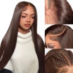Azkiu20 Inch Chocolate Brown Human Hair Wig 13x6 Lace Front - Image 2