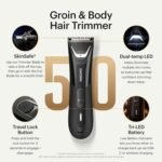 MANSCAPED® The Lawn Mower® 5.0 Ultra Groin & Body Hair Trimmer – Dual-Head SkinSafe® Trimmer & Foil Blades, Waterproof Wet/Dry Groomer, USB-C Rechargeable with Travel Case, Men’s Ball Shaver, Black - Image 3