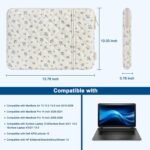MOSISO 13-13.3 inch Laptop Case, 13.3 inch Puffy Laptop Sleeve | Compatible with MacBook Neo/Air13.6/Pro13/Pro14, HP Dell ASUS Lenovo, Square Quilted Floral Vertical Bag&Small Case, Blue - Image 8