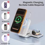 [Apple MFi Certified]Magnetic Charger 3 in 1 Charging Station,25W Wireless Foldable Mag-Safe Charger 6FT USB-C Cable Wireless iPhone Charging Station Compatible with iPhone 17/16/15/14/13/12 Pro/Plus - Image 7