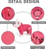 Dog Raincoat, Waterproof Dog Rain Jacket with Hood, Rain Coat with Leash Hole, Reflective Strap for Small Medium Dogs, Outdoor Adventures/Walking Lightweight Puppy（Pink,S） - Image 3