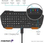 Fosmon Mini Bluetooth Keyboard (QWERTY Keypad), Wireless Portable with Touchpad, Compatible with Apple TV, Amazon Fire Stick, PS4, PS4 Pro, PS5, HTPC/IPTV, VR Glasses, Smartphones - Image 4