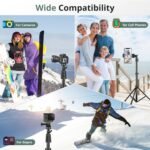 SENSYNE 72" Phone Tripod, Extendable Cell Phone Tripod Stand, Selfie Stick with Wireless Remote and Phone Holder, Compatible with iPhone Android Phone, Camera - Image 4