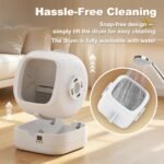 Mintakawa Automatic Cat Litter Box Self Cleaning - APP Control and Weight Monitoring - Ultra-Quiet, Suitable for Medium Cats and Kittens, Safe Anti-Pinch Litter Box (Assembly Required) - White - Image 6