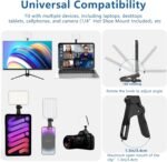 60 LED Portable Selfie Light Video Conference Lighting with Clip & Camera Tripod Adapter Rechargeable 2200mAh CRI 97+, 3 Light Modes for Phone iPhone Webcam Laptop Photo Makeup - Image 3