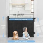 PRObebi Retractable Baby Gates for Stairs & Doorways, Dog Gate 0-54" W × 34" H, Black - Image 3