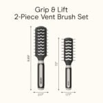 Conair Grip & Lift Vent Hairbrush, Full-Size and Mid-Size Brush Set, Nylon Bristle Hair Brushes for Blowout Styling, Value Pack, Color May Vary - Image 10