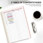 Meeting Notebook for Work, Meeting Planner, 6.9" X 9.9", 160 Pages | Work Notebook with Action Items, Meeting Planner for Note Taking, Planning, Project Organizer for Men, Women, Pink - Image 4