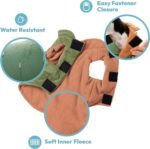 Gooby Sports Vest Dog Jacket, Green, Medium | Fleece-lined, water-resistant outer; 3-point hook-and-loop fit; Reflective lining; Leash attachment - Image 3