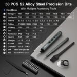 STREBITO Mini Electric Screwdriver, 67 in 1 Electric Screwdriver Kit | 50 S2 Preicison Bits, 5 Torque Settings, Organized Storage, Mini Power Screwdriver Rechargeable Tool Kit for PC Electronics - Image 6
