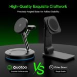 3 in 1 MagSafe Wireless Charger Stand for iPhone Apple Watch AirPods | Adjustable Blue Ambient Light,15W Magnetic Charging Station for iPhone 17 16 15 14 13 12 Series wireless charging station - Image 10