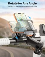 OMOTON BK01 Anti-Vibration Bike Phone Mount, Quick Lock for Riders | Fits Handlebars 0.7-1.56" & Rearview Mirror, 360° Rotation, Tool-Free, Shockproof For Bike, Motorcycle, Scooter, Stroller - Image 8